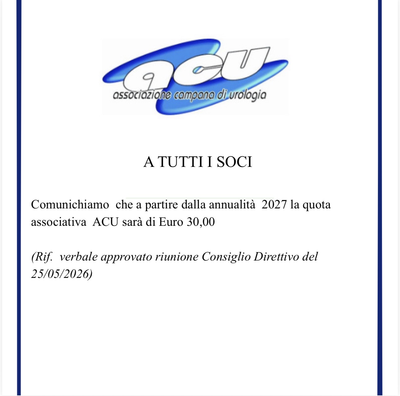 QUOTA ASSOCIATIVA ACU